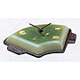 アルミ扇陶板鍋 金彩・緑